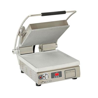 Star PGT14T Pro-Max 2.0 Single Commercial Panini Press w/ Aluminum Grooved Plates, 120v, Grooved Aluminum Plates, Stainless Steel