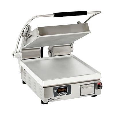 Star PST14E 208/240 Single Commercial Panini Press w/ Aluminum Smooth Plates, 240v/1ph, Stainless Steel