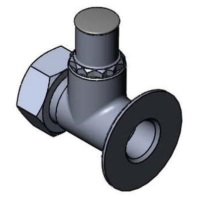 T&S 00JJ Flange w/ Integral Stop Assembly - 1/2" Female NPT, Chrome Plated Brass