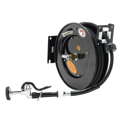 T&S 5HR-242-01 Equipment Open Hose Reel, 50 ft, Epoxy Coated Steel, Spray Valve, Black
