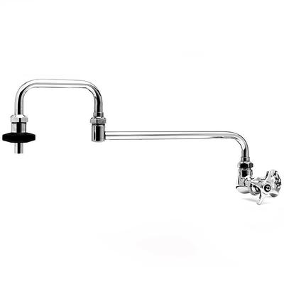 T&S B-0592 Splash Mount Pot Filler Faucet w/ 18" Double Jointed Swing Nozzle, Chrome