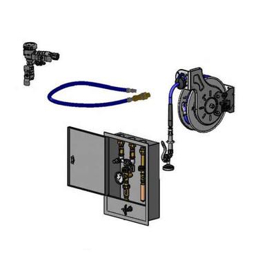 T&S B-2339-7132MVBH 35 ft Open Hose Reel Assembly w/ Rinse Control Cabinet - 1/2" NPT, Silver