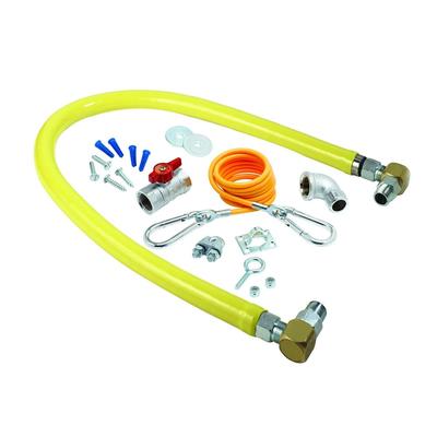 T&S HG-2D-72SK 72" Gas Connector Kit w/ 2 SwiveLink Swivels & 90Â° Elbow - 3/4" Connection, Stainless Steel