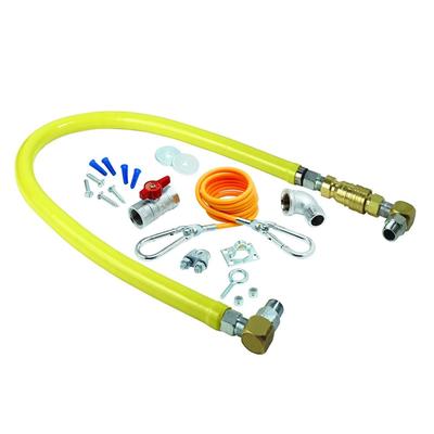 T&S HG-4D-60SK 60" Gas Connector Kit w/ Quick Disconnect, 2 SwiveLink Swivels & 90Â° Elbow - 3/4" Connection, Stainless Steel