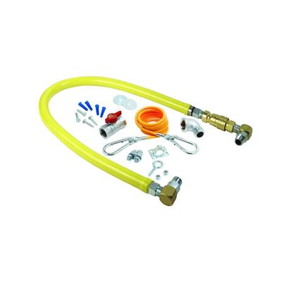 T&S HG-4E-48SK 48" Gas Connector Kit w/ Quick Disconnect, 2 SwiveLink Swivels & 90Â° Elbow - 1" Connection, Stainless Steel