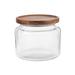 Anchor 97693AHG17 64 oz Mini Montana Glass Jar w/ Acacia Wood Lid, Clear