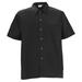 Winco UNF-1KL Broadway Chef's Shirt w/ Short Sleeves - Poly/Cotton, Black, Large