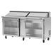 Turbo Air PST-72-G-N 72 5/8" Sandwich/Salad Prep Table w/ Refrigerated Base, 115v, 2 Section, Stainless Steel