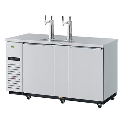 Turbo Air TBD-3SDD-N 69" Kegerator Commercial Beer Dispenser w/ (3) 1/2 Barrel Capacity - 3 Columns, Stainless, 115v, Silver