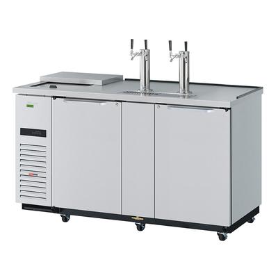 Turbo Air TCB-3SDD-N6 69 1/8" Kegerator Commercial Beer Dispenser w/ (3) 1/2 Barrel Capacity - 3 Columns, Stainless, 115v, Silver