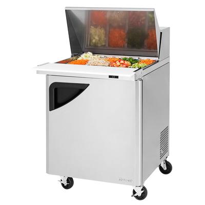 Turbo Air TST-28SD-12-N 27" Super Deluxe Mega Top Sandwich/Salad Prep Table w/ Refrigerated Base, 115v, Stainless Steel