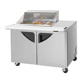 Turbo Air TST-48SD-12M-N-CL Super Deluxe 48 1/4" Sandwich/Salad Prep Table w/ Refrigerated Base, 115v, Mega Top, Clear Lid, Stainless Steel