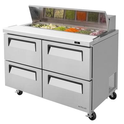 Turbo Air TST-48SD-D4-N 48 1/4" Super Deluxe Sandwich/Salad Prep Table w/ Refrigerated Base, 115v, Stainless Steel