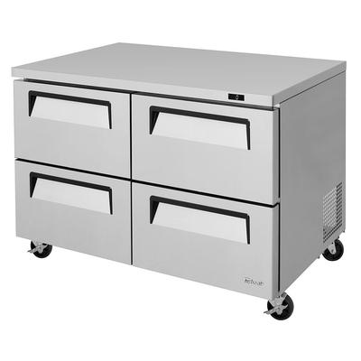 Turbo Air TUF-48SD-D4-N 48 1/4" W Undercounter Freezer w/ 2 Sections & 2 Drawers, 115v, 12 Cubic Feet, Silver
