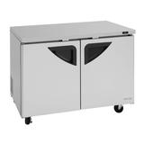 Turbo Air TUR-48SD-N 48 1/4" W Undercounter Refrigerator w/ (2) Sections & (2) Doors, 115v, Silver