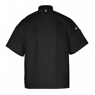 Chef Revival J005BK-XS Poly Cotton Blend Chef Jacket, Short Sleeve, X-Small, Black