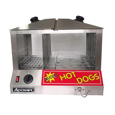 Adcraft HDS-1300W/100 Hot Dog Steamer w/ (100) Hot Dog & (48) Bun Capacity, 120v, Stainless, 120 V, Stainless Steel