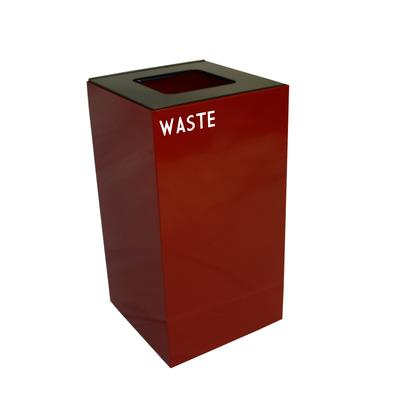 Witt 28GC03-SC 28 gal Indoor Decorative Trash Can - Metal, Scarlet, Square Opening, Scarlet Red