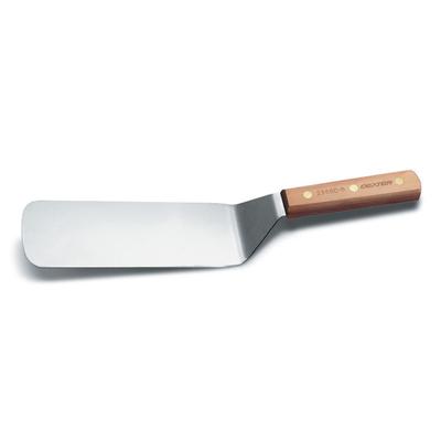 Dexter Russell 2386C-8 8"x3" Grill Turner w/ Beech Handle, Carbon Steel, 8" x 3", Silver