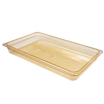 Cambro 12HP150 2 1/2"D Full Size High Temp Food Pan - Non Stick, Amber Plastic