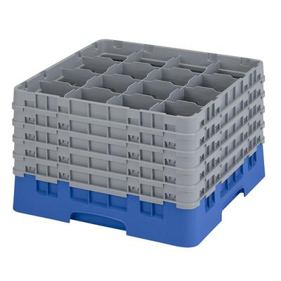 Cambro 16S1058168 Camrack Glass Rack w/ (16) Compartments - (5) Gray Extenders, Blue, 11