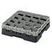 Cambro 16S418110 Camrack Glass Rack w/ (16) Compartments - (1) Gray Extender, Black, 16 Compartments