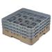 Cambro 16S638184 Camrack Glass Rack w/ (16) Compartments - (3) Gray Extenders, Beige, 3 Gray Extenders