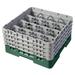 Cambro 16S800119 Camrack Glass Rack w/ (16) Compartments - (4) Gray Extenders, Sherwood Green, Full Size, Polypropylene