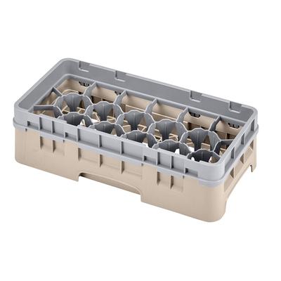 Cambro 17HS318184 Camrack Glass Rack with Extender - 17 Compartment, Beige, 17 Compartments, 1 Gray Extender