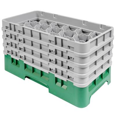 Cambro 17HS800119 Camrack Glass Rack - (4)Extenders, 17 Compartment, Sherwood Green, 17 Compartments, 4 Extenders