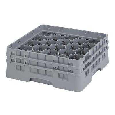 Cambro 20S434151 Camrack Glass Rack w/ (20) Compartments - (2) Gray Extenders, Soft Gray, Full Size, 20 Sections