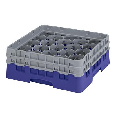 Cambro 20S434186 Camrack Glass Rack w/ (20) Compartments - (2) Gray Extenders, Navy Blue, 20 Sections, Full Size