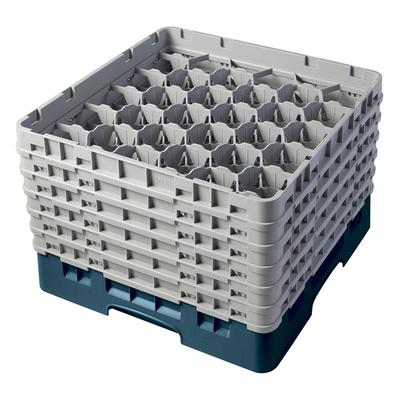 Cambro 30S1114414 Camrack Glass Rack w/ (30) Compartments - (6) Gray Extenders, Teal, Teal Base, 6 Soft Gray Extenders, Blue
