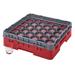 Cambro 30S318163 Camrack Glass Rack w/ (30) Compartments - (1) Gray Extender, Red, Red Base, 1 Soft Gray Extender