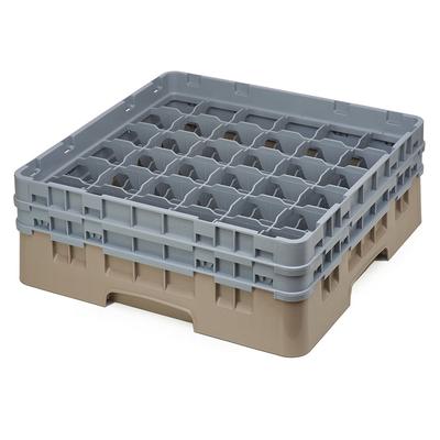 Cambro 36S434184 Camrack Glass Rack w/ (36) Compartments - (2) Gray Extenders, Beige, 36 Compartments