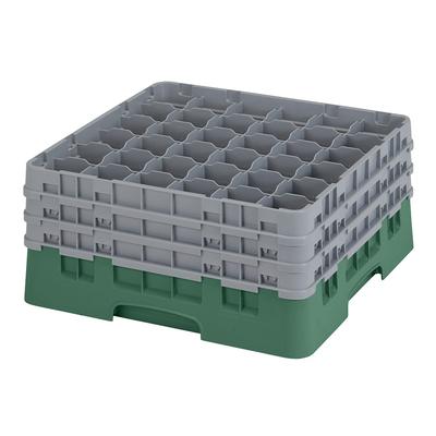 Cambro 36S738119 Camrack Glass Rack w/ (36) Compartments - (3) Gray Extenders, Sherwood Green, Full Size