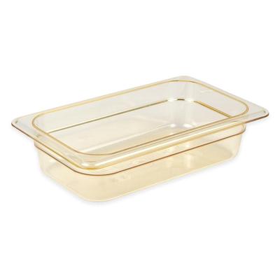 Cambro 42HP150 2 1/2"D Quarter Size High Temp Food Pan - Non Stick, Nonstick, Amber, Yellow