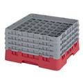 Cambro 49S800163 Camrack Glass Rack w/ (49) Compartments - (4) Gray Extenders, Red, 49 Compartments, 4 Extenders