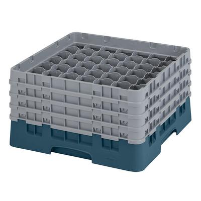 Cambro 49S800414 Camrack Glass Rack w/ (49) Compartments - (4) Gray Extenders, Teal, Full Size, Blue