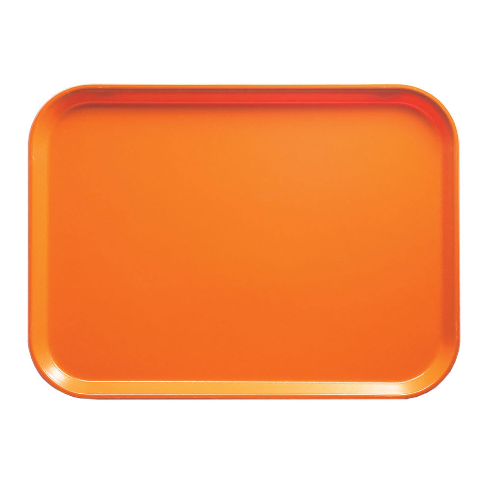 Cambro 810222 Fiberglass Camtray Cafeteria Tray - 9 4/5"L x 8"W, Orange Pizzaz, Orange Pizzazz, 1 Dozen