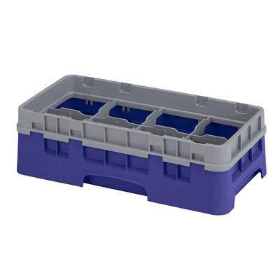 Cambro 8HS318186 Camrack Glass Rack with Extender - Half Size, 8 Compartments, Navy Blue, 1 Extender