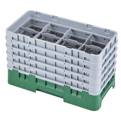 Cambro 8HS958119 Camrack Glass Rack - Half Size, (5)Extenders, 8 Compartment, Sherwood Green, 8 Compartments