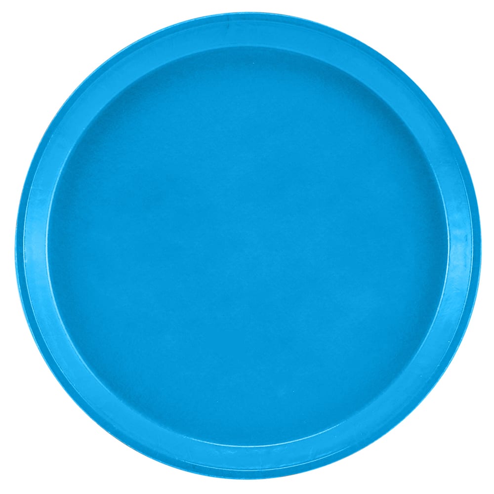 Cambro 900105 9" Round Serving Camtray - Fiberglass, Horizon Blue, Case of 12