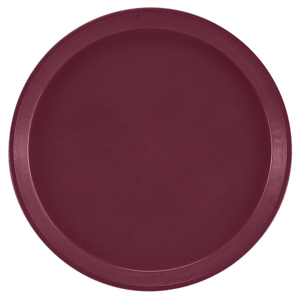 Cambro 900522 9" Round Serving Camtray - Fiberglass, Burgundy Wine, Red, Case of 12