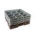 Cambro 9S638167 Camrack Glass Rack w/ (9) Compartments - (3) Gray Extenders, Brown, Full Size, 9 Compartments