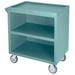 Cambro BC3304S401 33 1/8"L Polymer Bus Cart w/ (3) Levels, Shelves, Blue, 3-Sided Enclosed Base, 3 Shelves