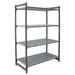 Cambro CBU244872V4580 Camshelving Basics Vented Shelving Unit - 4 Shelves, 48"L x 24"W x 72"H, Gray