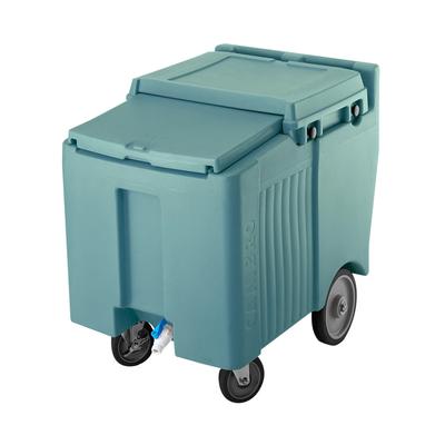 Cambro ICS125LB401 125 lb SlidingLid Insulated Mobile Ice Caddy - Plastic, Slate Blue, Sliding Lid