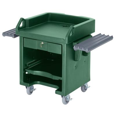 Cambro VCSWRHD519 52 3/4"W Cash Register Stand w/ Plastic Top, 43 3/4"H, Heavy Duty Casters, Green