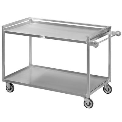 Channel TDC2937A-2 2 Level Aluminum Utility Cart w/ 1000 lb Capacity, Raised Ledges, Silver